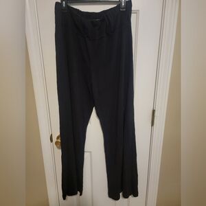 Black knit wide leg pants